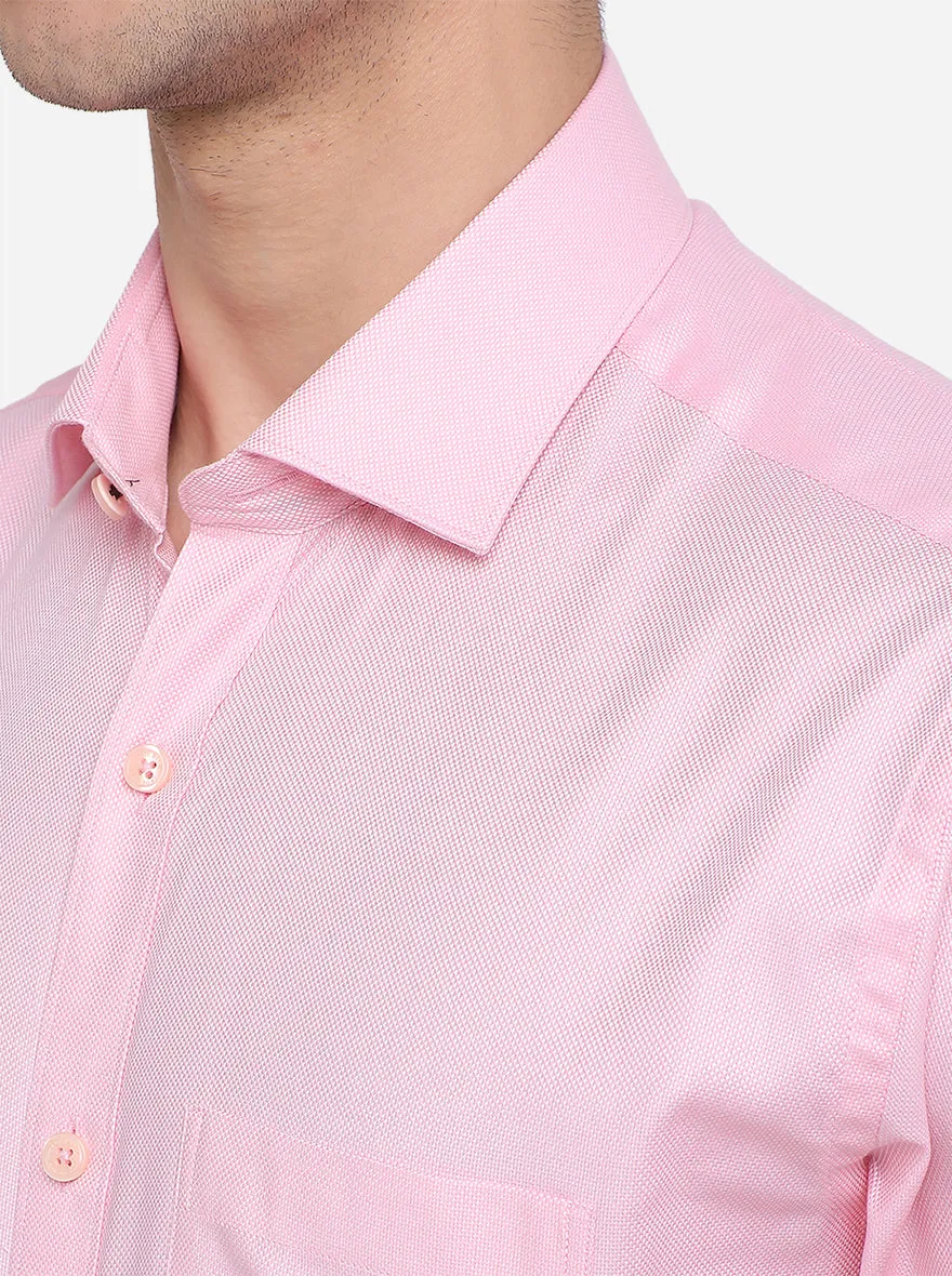 Pink Solid Regular Fit Formal Shirt | JadeBlue