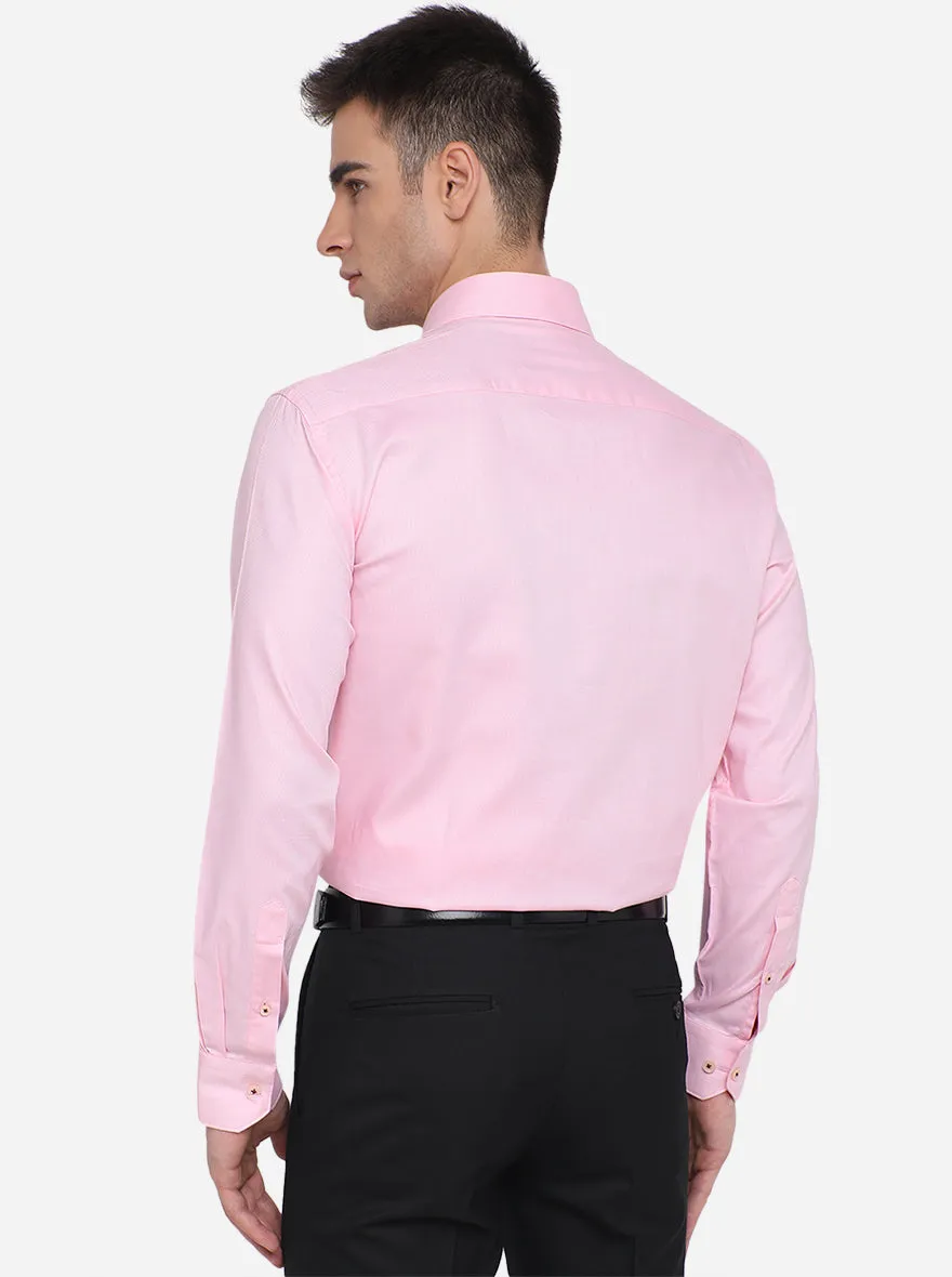 Pink Solid Regular Fit Formal Shirt | JadeBlue