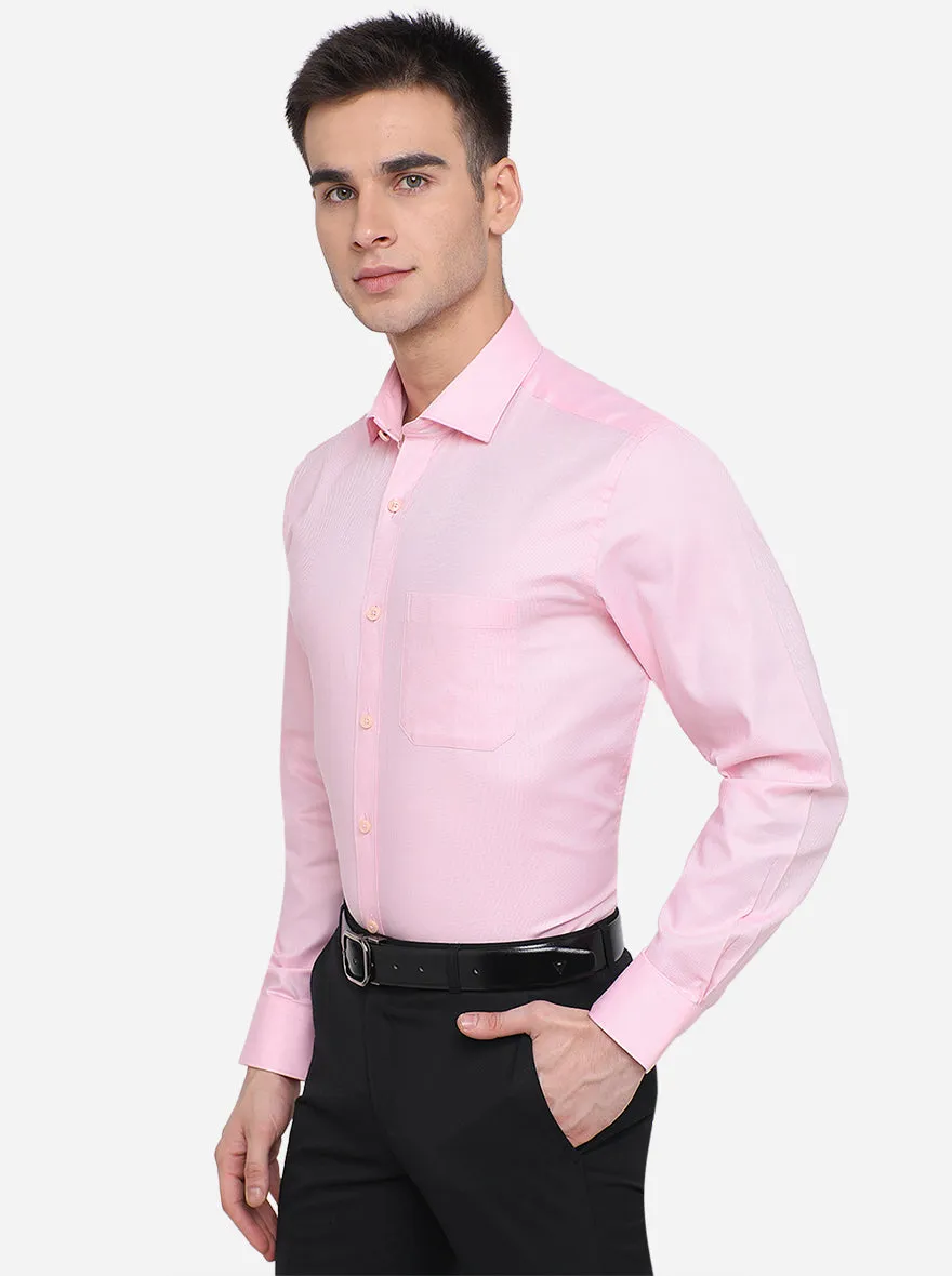 Pink Solid Regular Fit Formal Shirt | JadeBlue