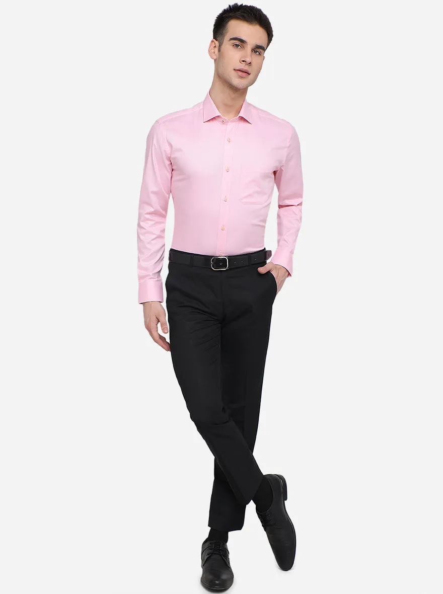 Pink Solid Regular Fit Formal Shirt | JadeBlue