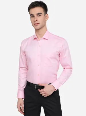 Pink Solid Regular Fit Formal Shirt | JadeBlue