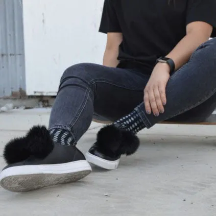 Polka Dot Cotton Black Energy Socks