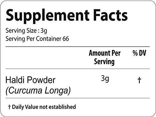 Polvo de raíz de cúrcuma con curcumina (Curcuma Longa/Haldi) | Suplemento de hierbas para alergias e infecciones | Ayuda externamente a curar las heridas (200g (7 oz), amarillo)
