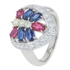 PT900 1.12 CT Ruby & 1.55 CT Sapphire Ring
