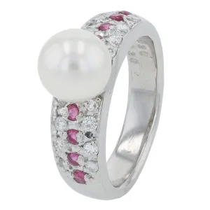 PT900 8.12 MM Pearl Center Ring