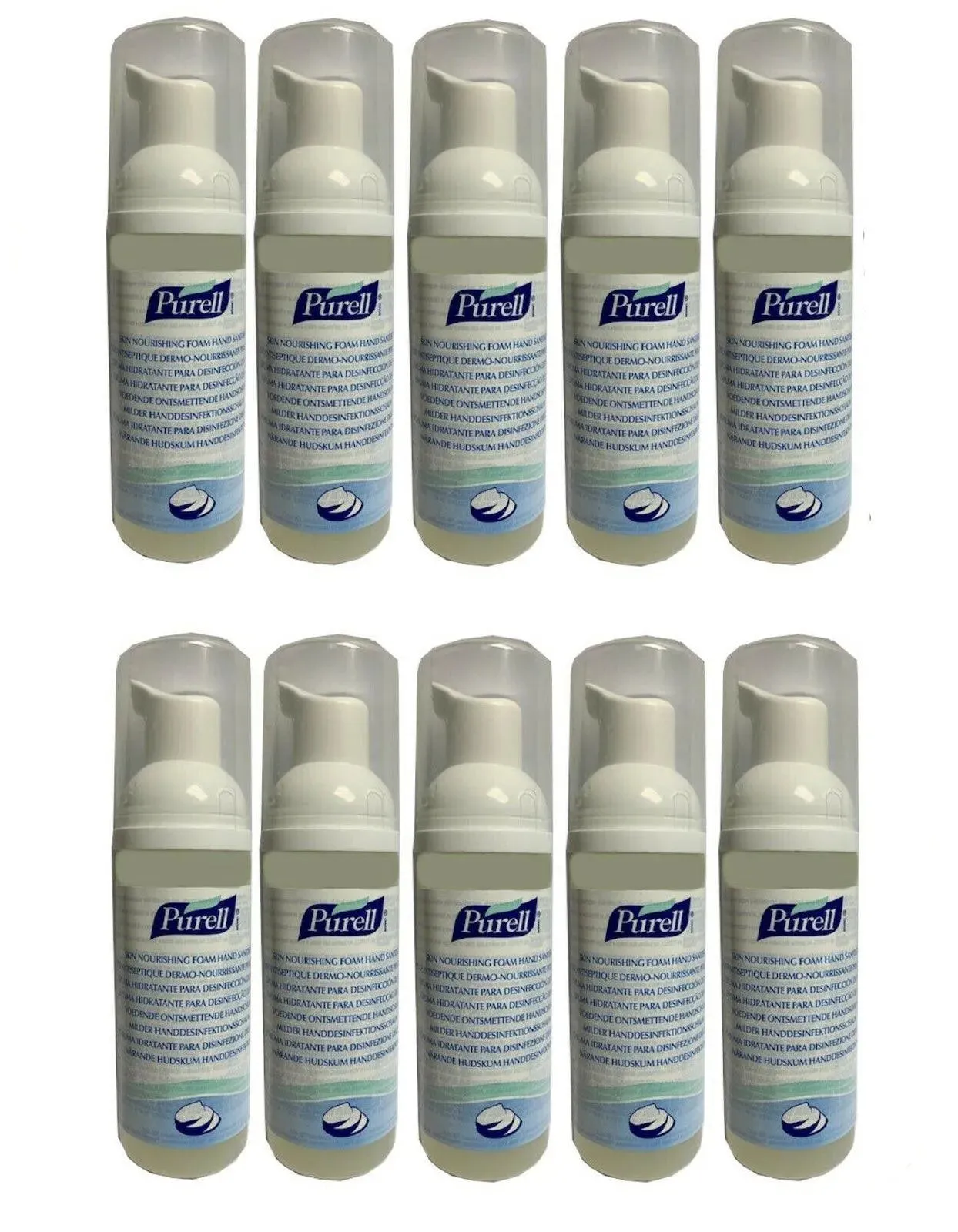 Purell Hand Sanitizer Sanitiser Pump Bottle 45ml Kills 99.9% Bacteria (10 PACK)