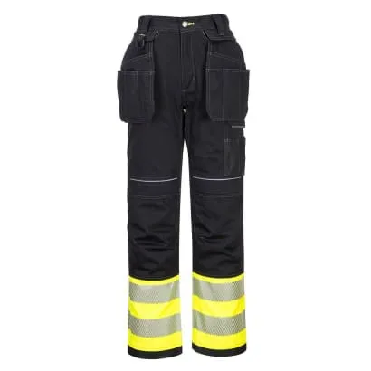 PW3 Hi Vis Holster Pockets Kneepad Mens Work Trousers Class 1 Portwest PW307