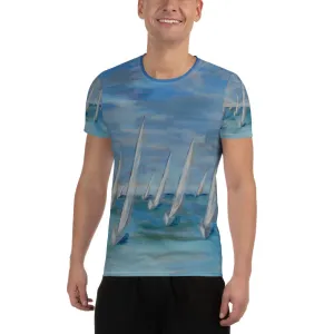 "Incoming - One Design"  Men's Athletic Surf Shirt
