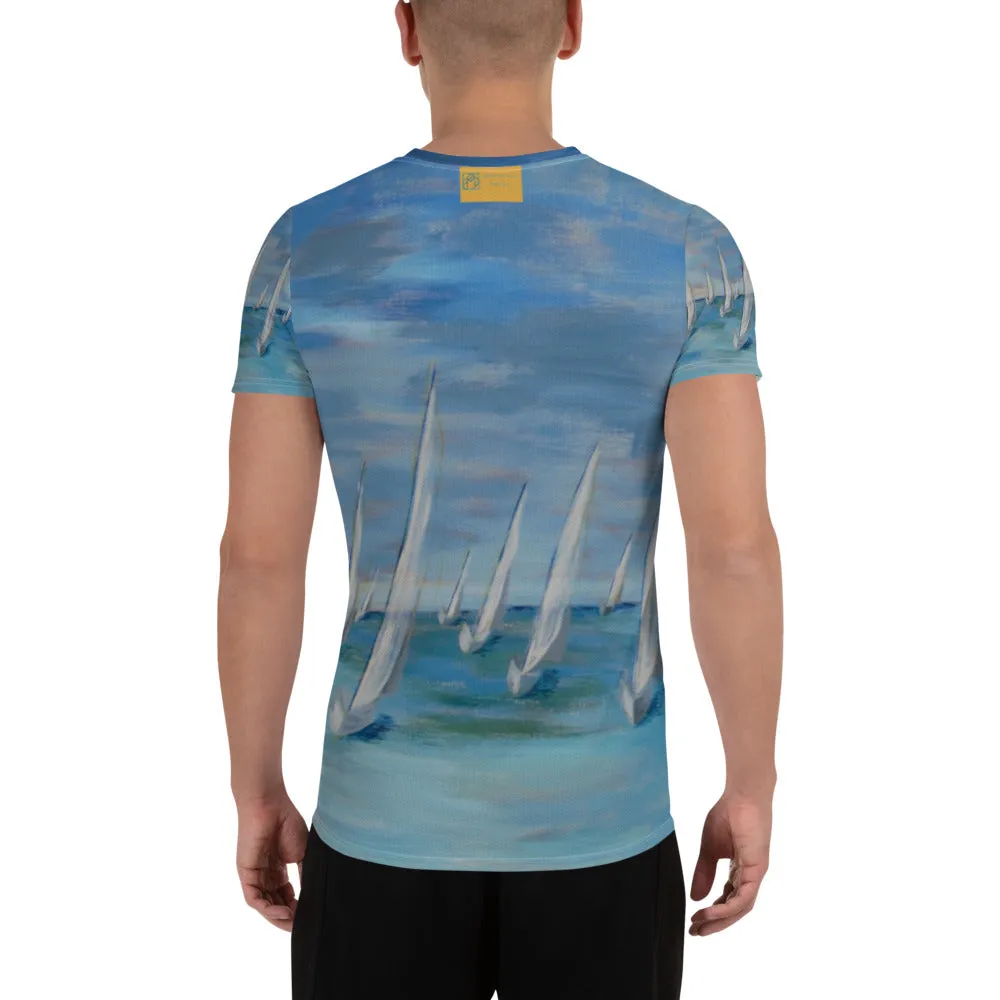 "Incoming - One Design"  Men's Athletic Surf Shirt