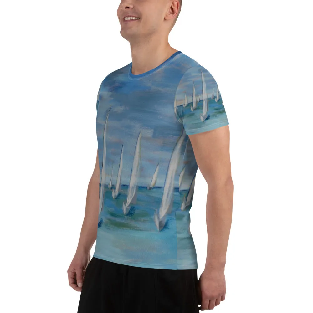 "Incoming - One Design"  Men's Athletic Surf Shirt