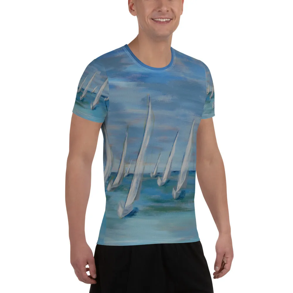 "Incoming - One Design"  Men's Athletic Surf Shirt
