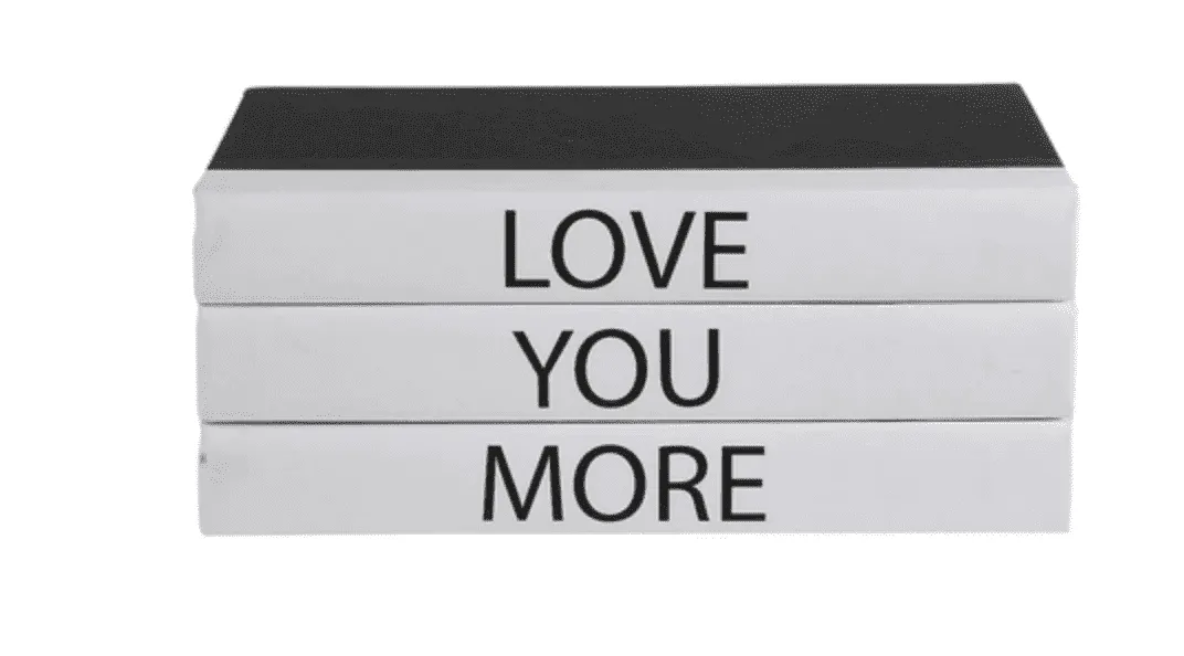 "LOVE YOU MORE." -  Quote Book Stack