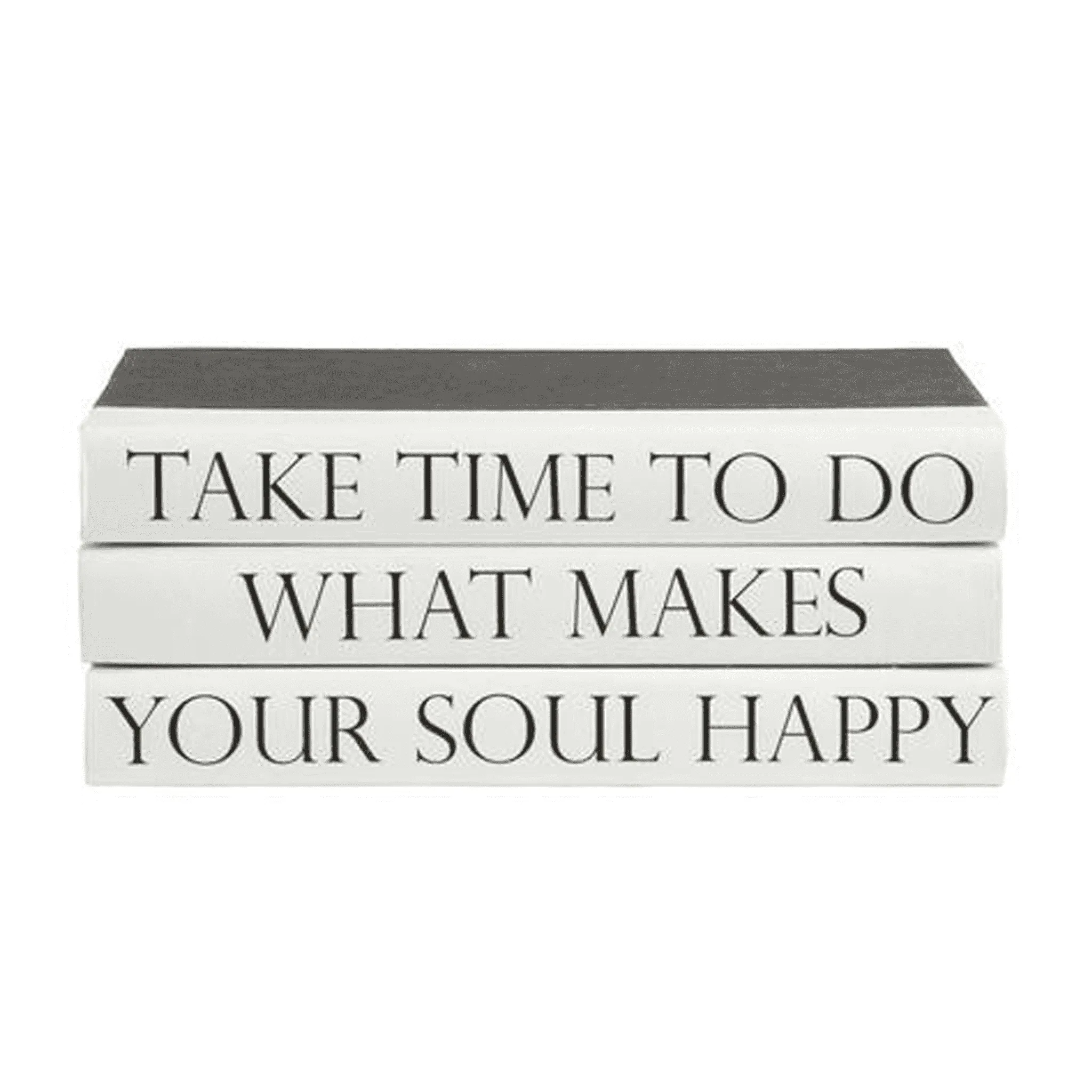 "TAKE TIME TO DO WHAT MAKES YOUR SOUL HAPPY" Quote Book Stack