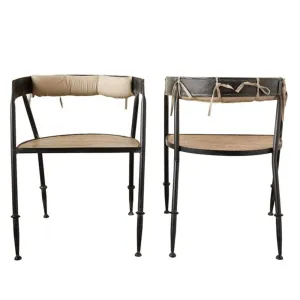 Rounded Metal Chair w/ Back Cushion