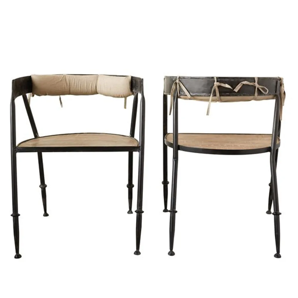 Rounded Metal Chair w/ Back Cushion