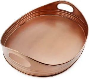 Rustic Oval Copper Tray (16.5 x 12.5 Inches)