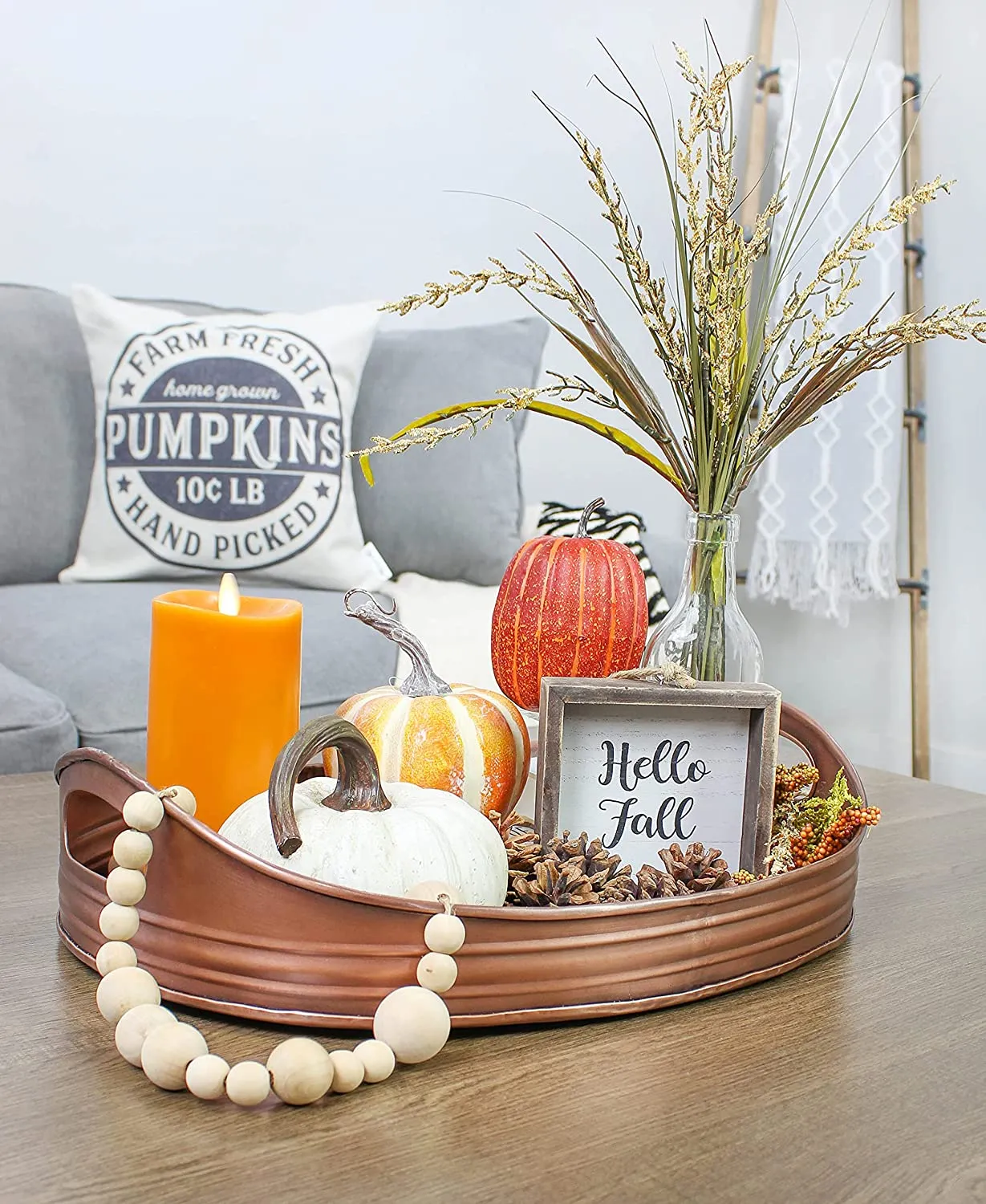 Rustic Oval Copper Tray (16.5 x 12.5 Inches)