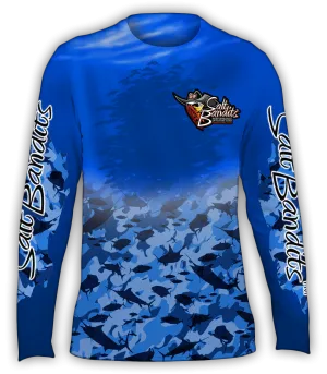 Salt Bandits™ Tuna-Marlin with Lighter Blue Camo Performance Long Sleeve T-Shirt