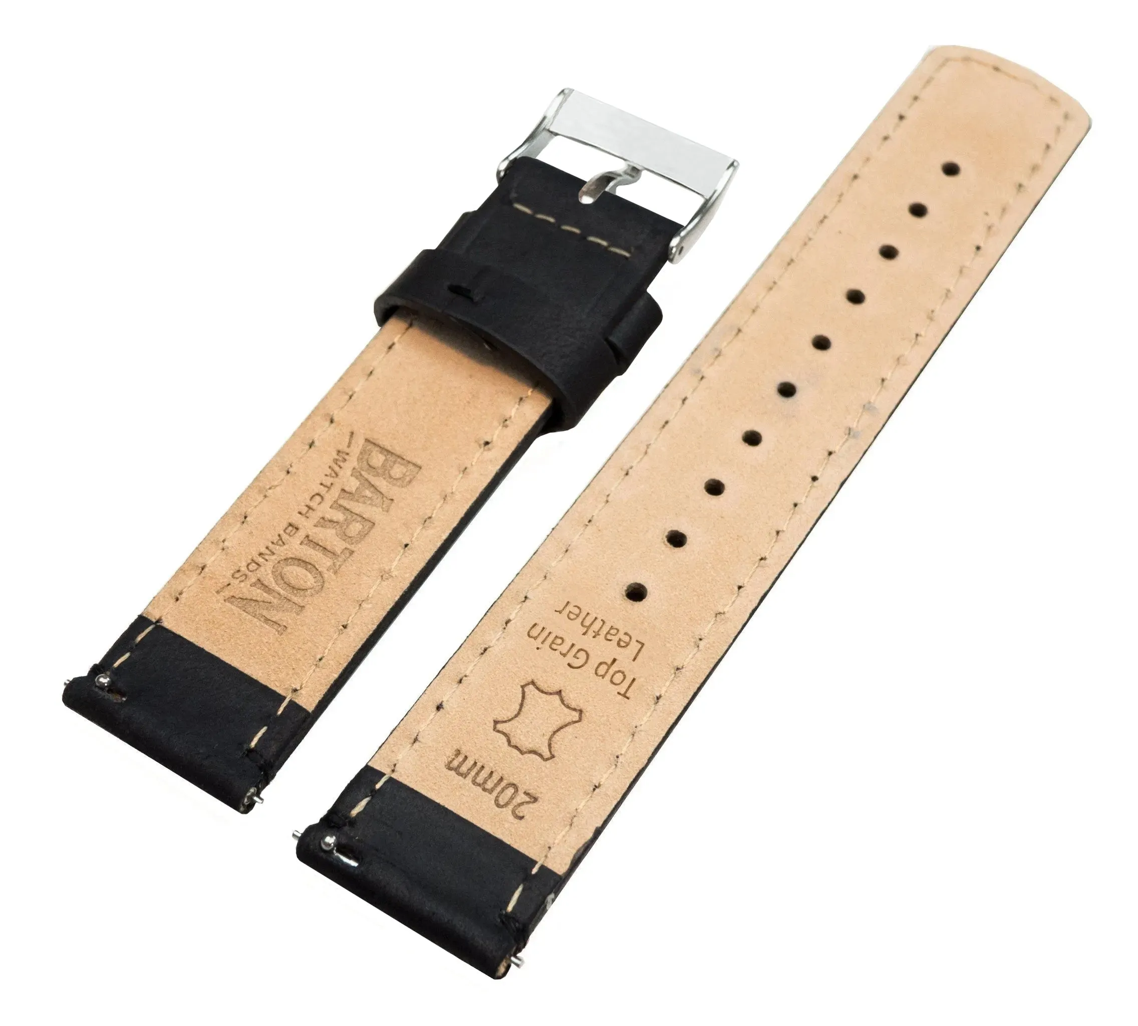 Samsung Galaxy Watch5 Black Leather Stitching Watch Band