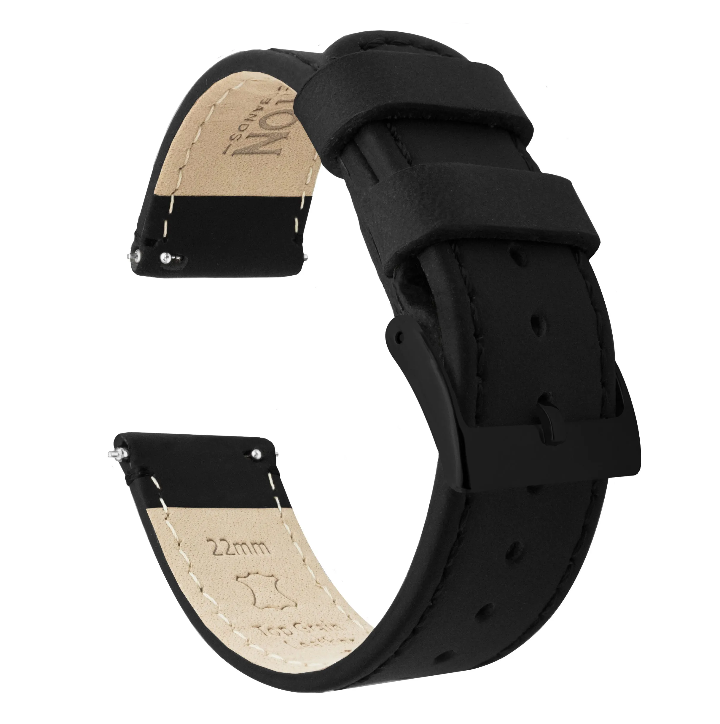 Samsung Galaxy Watch5 Black Leather Stitching Watch Band