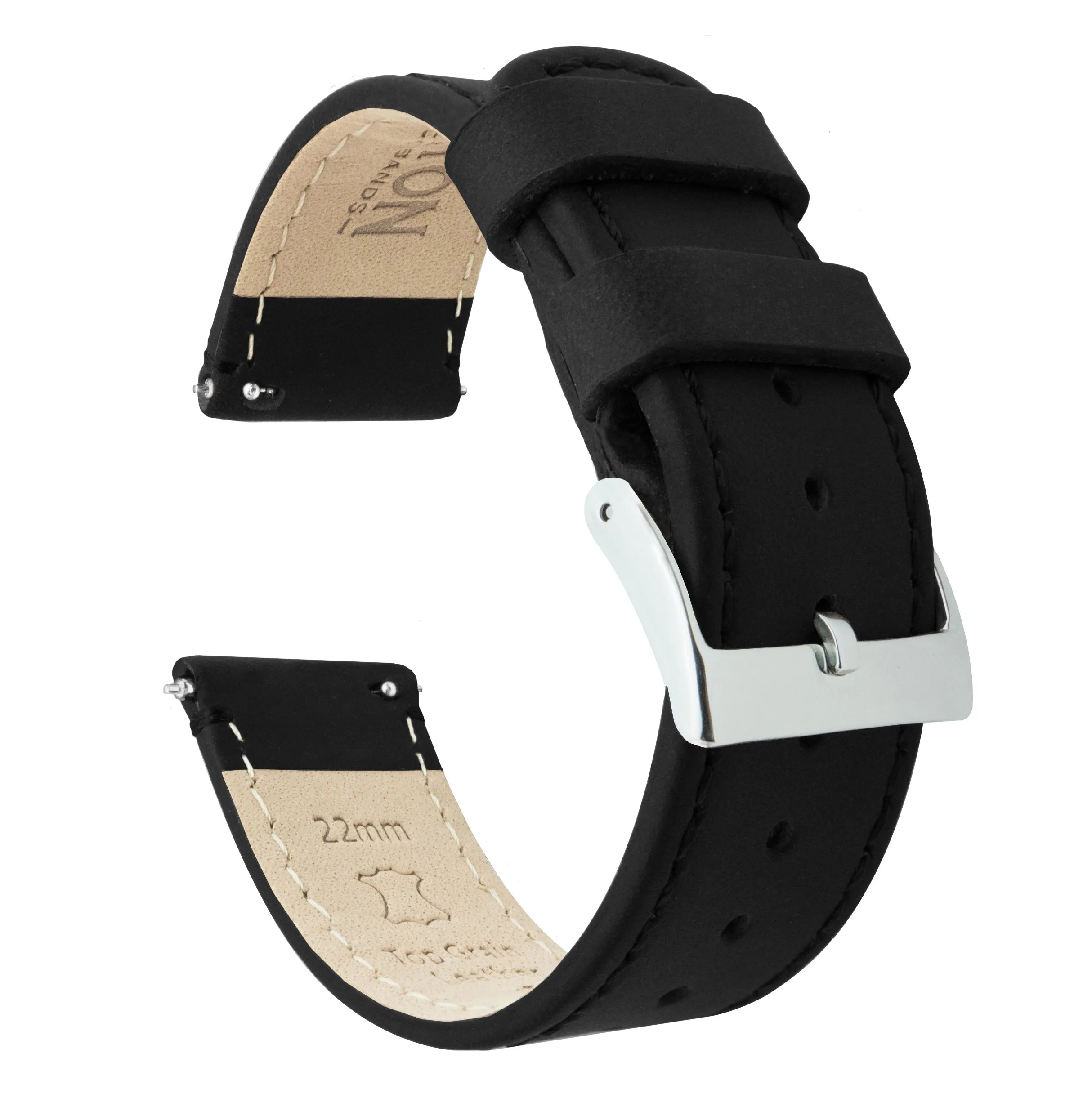 Samsung Galaxy Watch5 Black Leather Stitching Watch Band