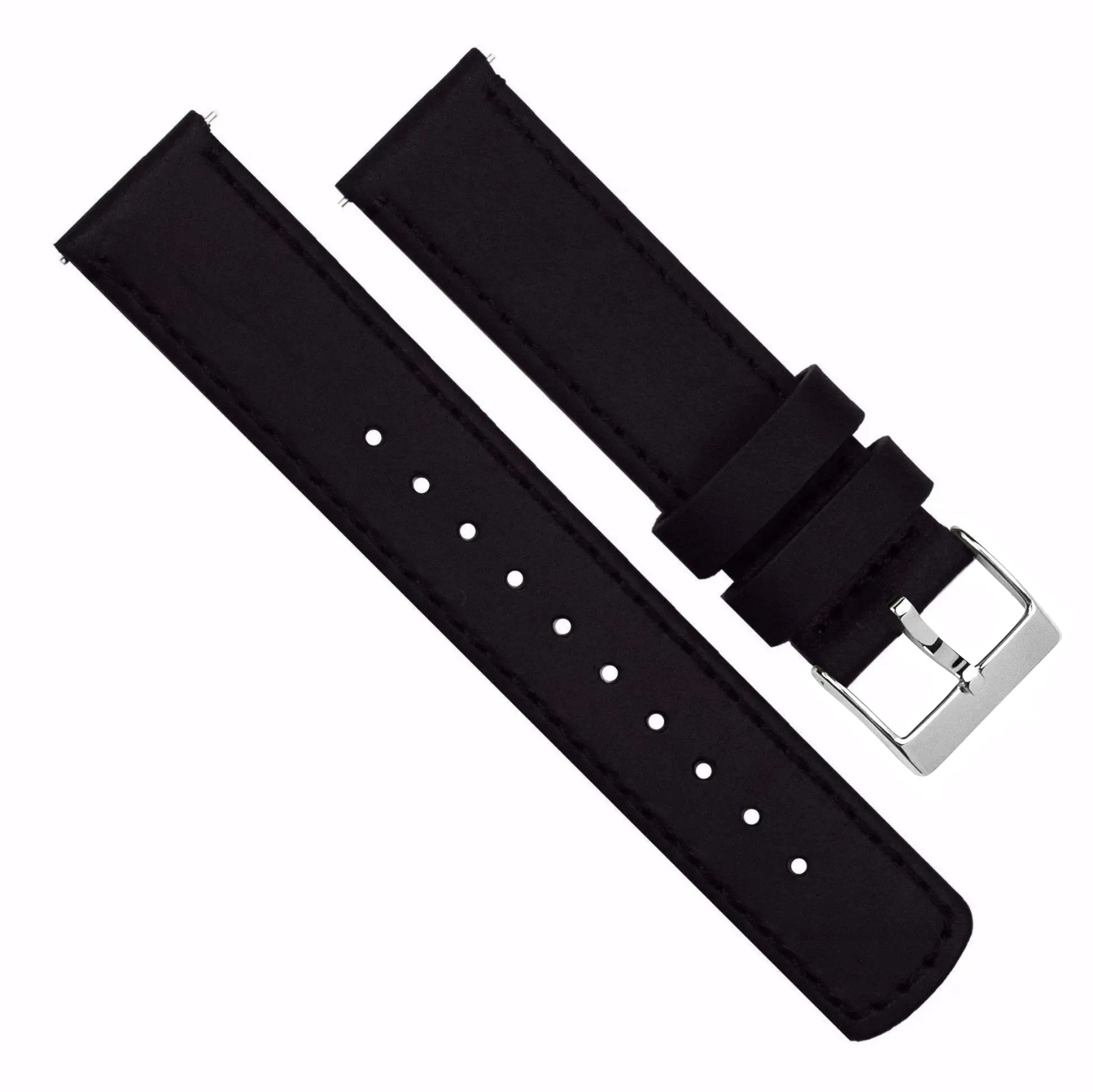 Samsung Galaxy Watch5 Black Leather Stitching Watch Band