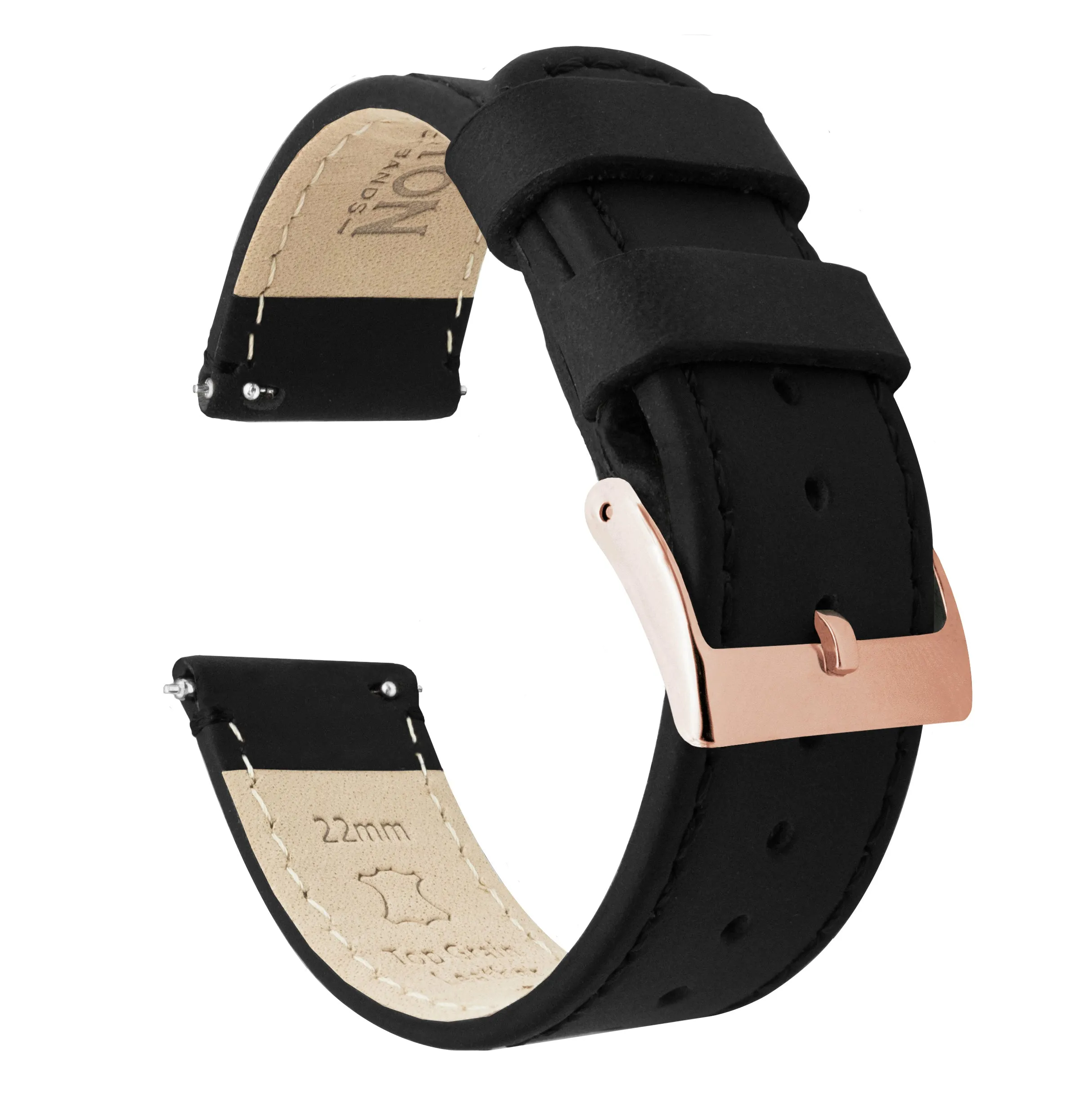 Samsung Galaxy Watch5 Black Leather Stitching Watch Band