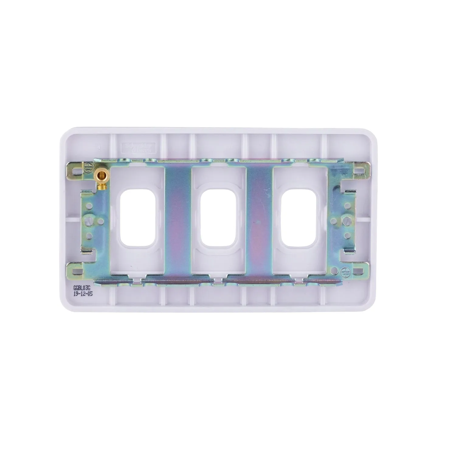Schneider Electric GGBL03G Lisse White Moulded 3G Grid Front Plate