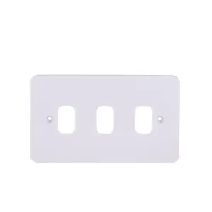 Schneider Electric GGBL03G Lisse White Moulded 3G Grid Front Plate