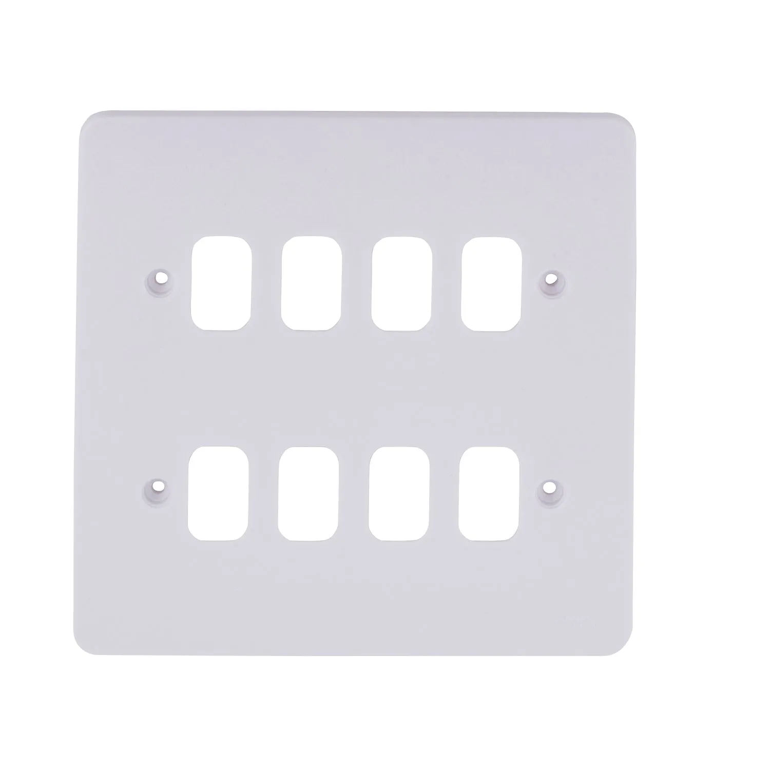 Schneider Electric GGBL08G Lisse White Moulded 8G Grid Front Plate