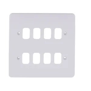 Schneider Electric GGBL08G Lisse White Moulded 8G Grid Front Plate