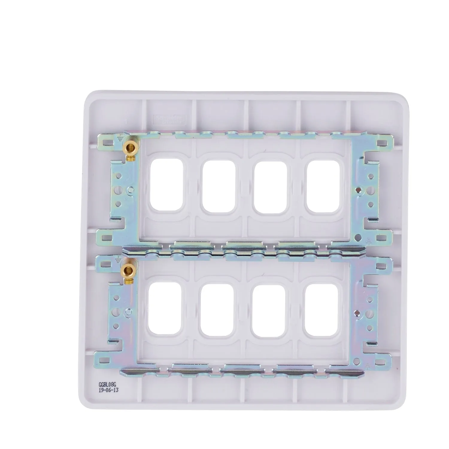 Schneider Electric GGBL08G Lisse White Moulded 8G Grid Front Plate