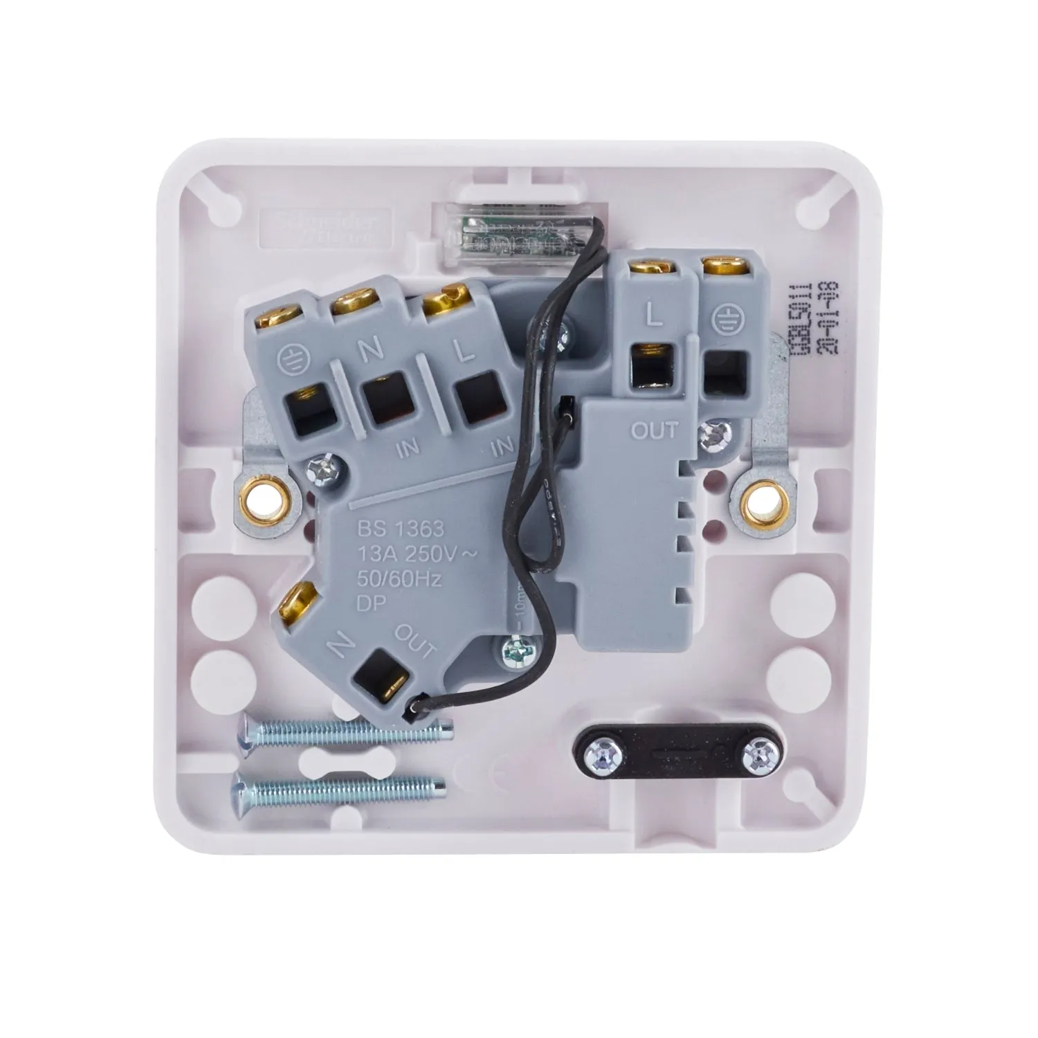 Schneider Electric GGBL5011 Lisse White Moulded 13A DP Switched Fused Connection Unit with LED Indicator