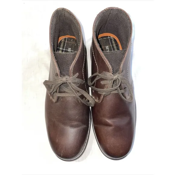 Sebago Chukka Boots Mens Size 11 M Brown Leather Lace Up Round Toe