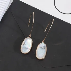 Shell & 18K Gold-Plated Oval Drop Earrings