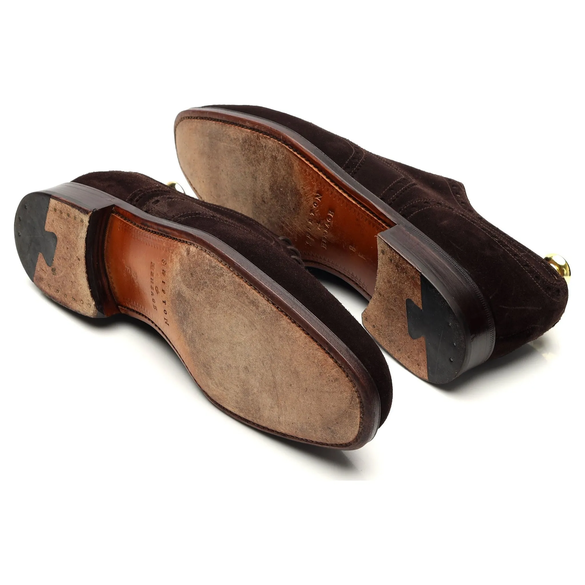 Shipton & Heneage Dark Brown Suede Oxford Brogue UK 8 F