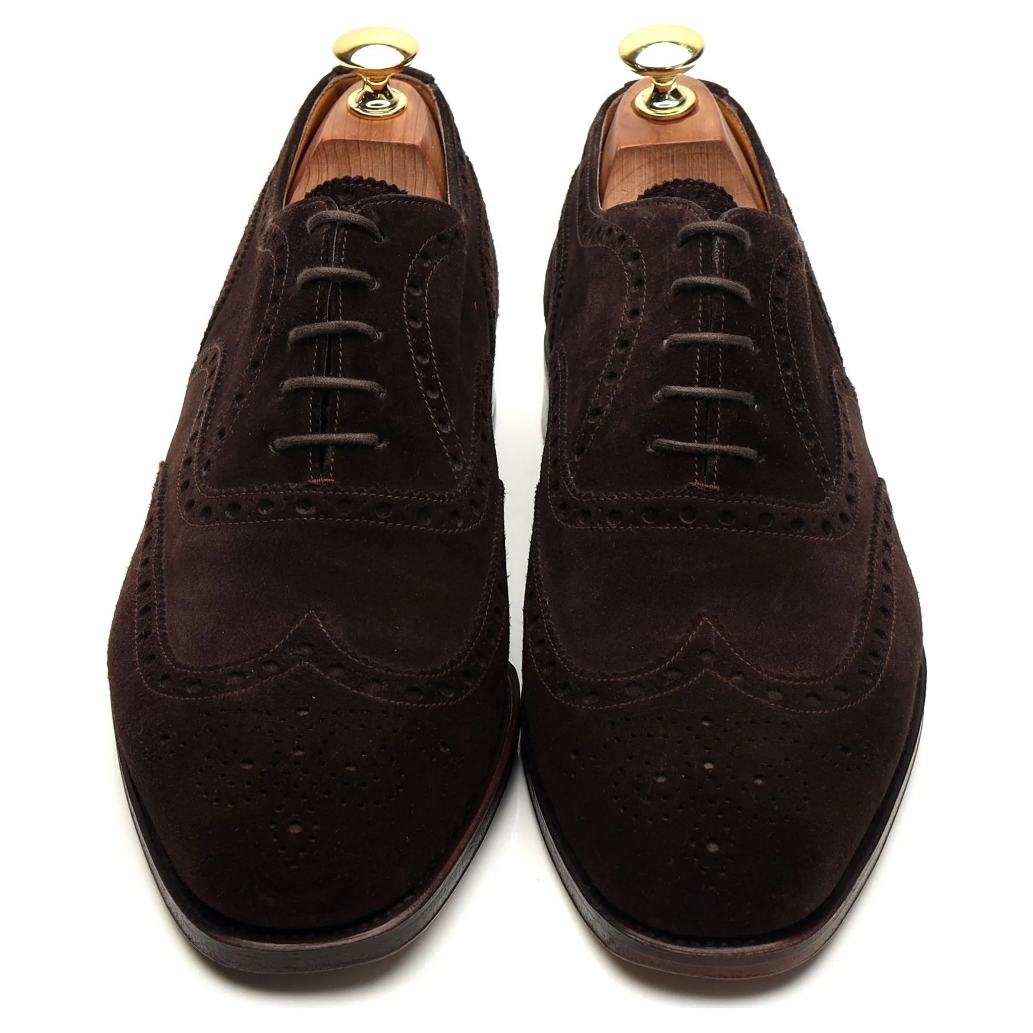 Shipton & Heneage Dark Brown Suede Oxford Brogue UK 8 F