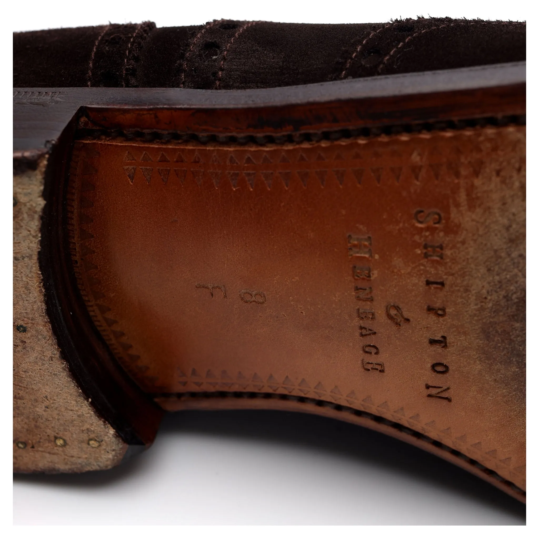 Shipton & Heneage Dark Brown Suede Oxford Brogue UK 8 F