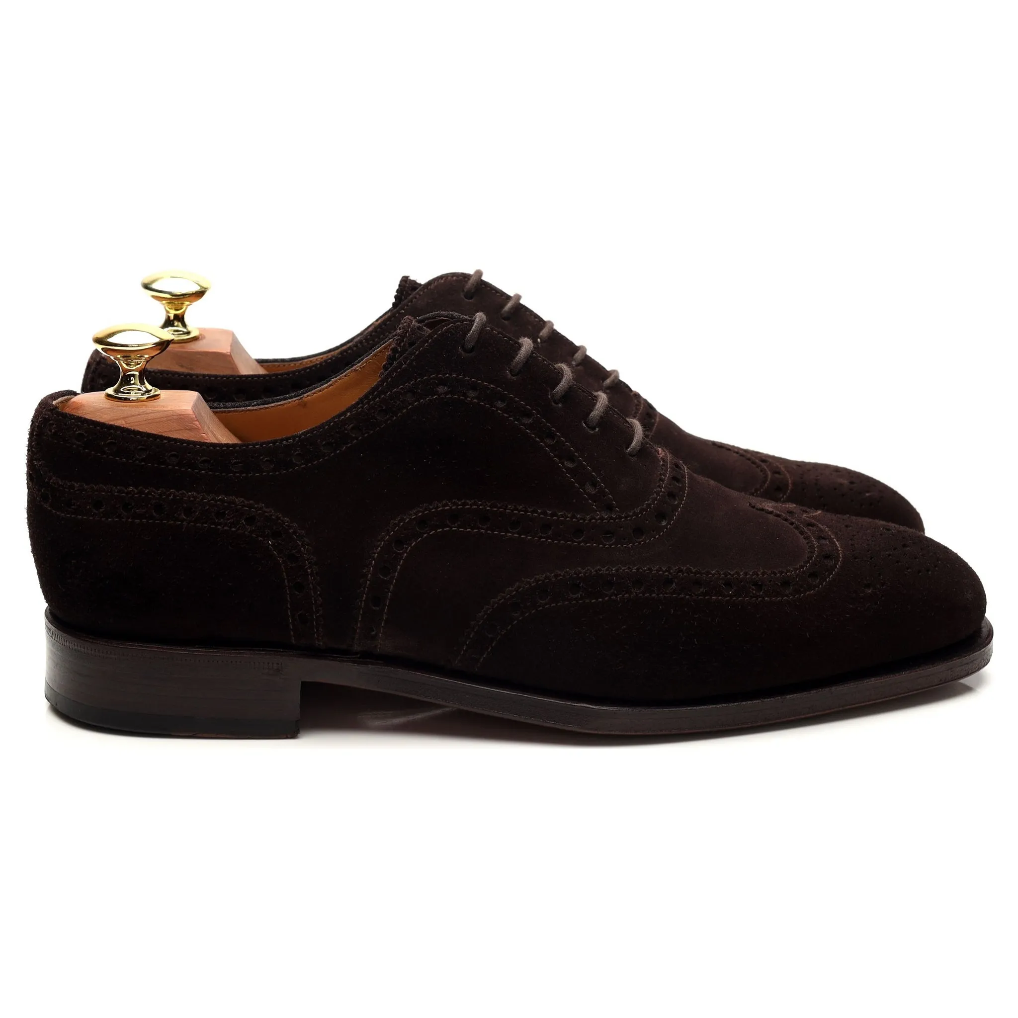Shipton & Heneage Dark Brown Suede Oxford Brogue UK 8 F