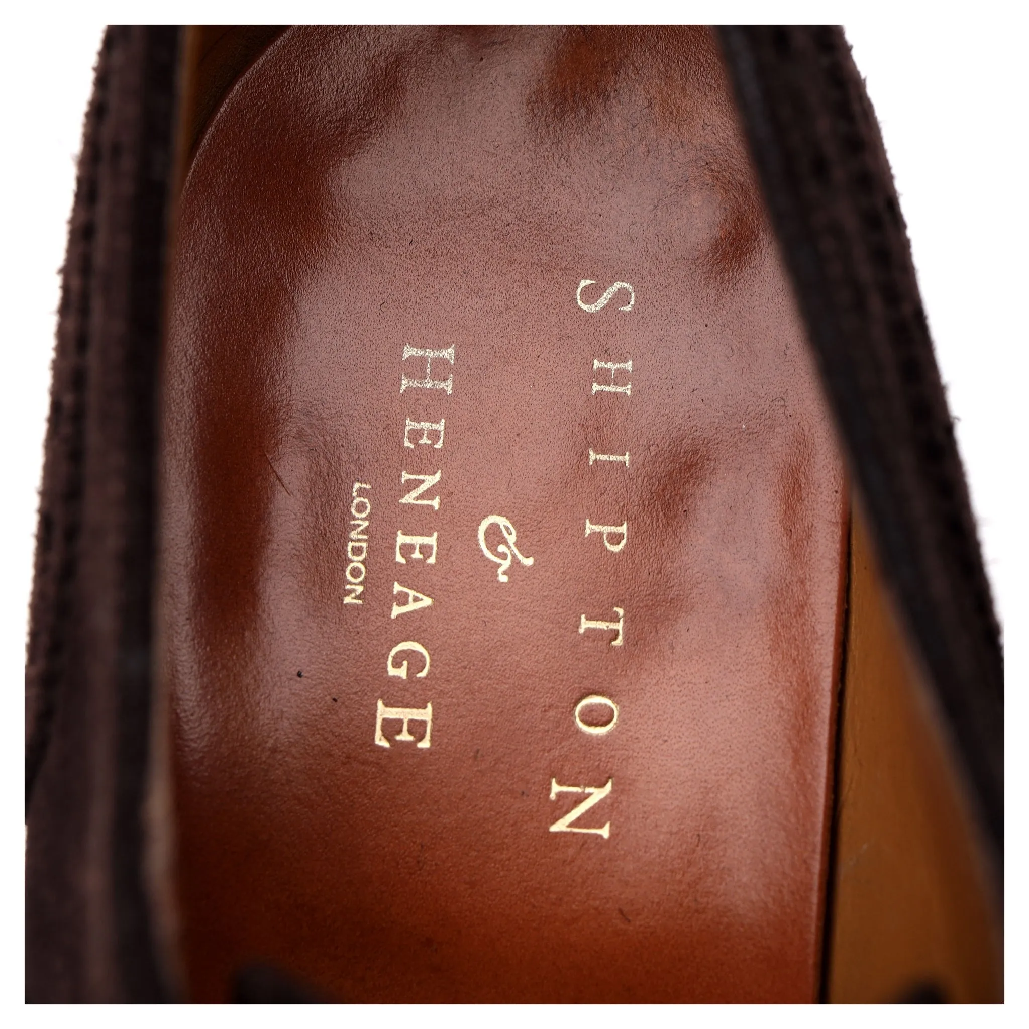 Shipton & Heneage Dark Brown Suede Oxford Brogue UK 8 F