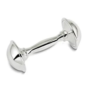 Silver-Plated 4.25in Baby Rattle in Wooden Keepsake Box Silver