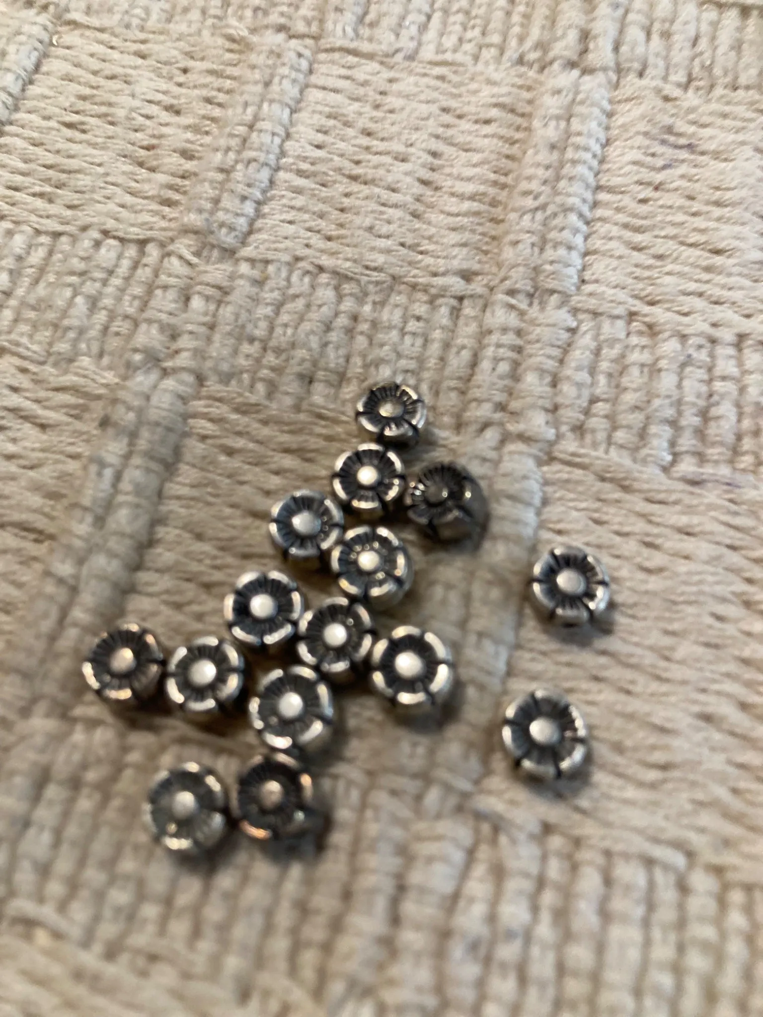 Silver Tone Metal Flower Accent Beads #7171