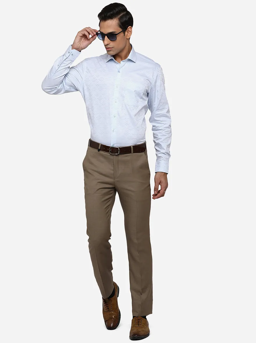 Sky Blue Dobby Regular Fit Formal Shirt | JadeBlue