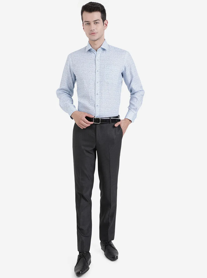 Sky Blue Solid Slim Fit Formal Shirt | JadeBlue
