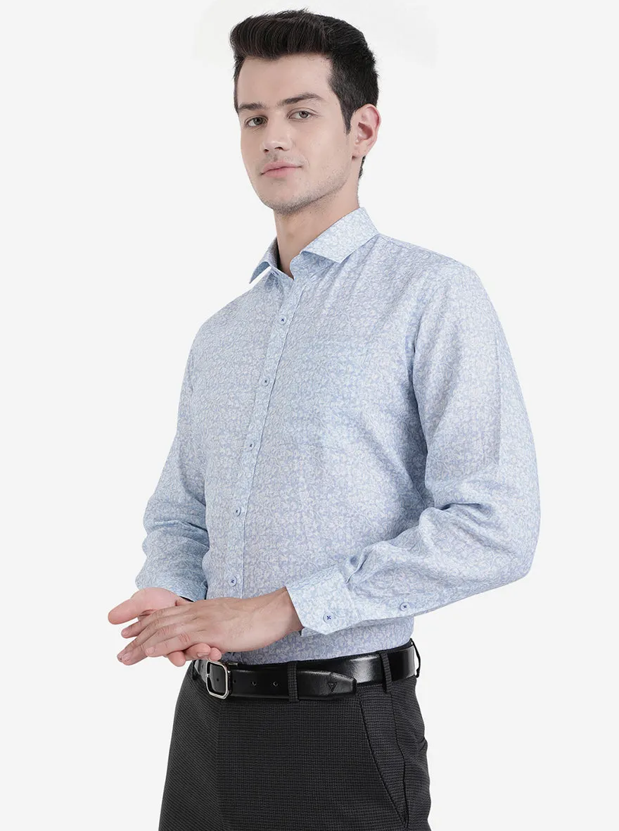 Sky Blue Solid Slim Fit Formal Shirt | JadeBlue