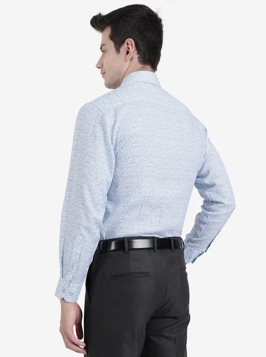 Sky Blue Solid Slim Fit Formal Shirt | JadeBlue