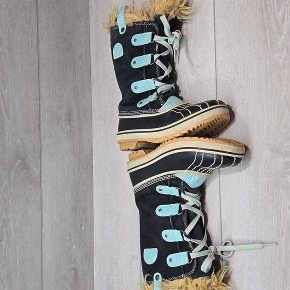 Sorel Kids Youth Tofino Tall Leather Duck Boots shoes sz 2