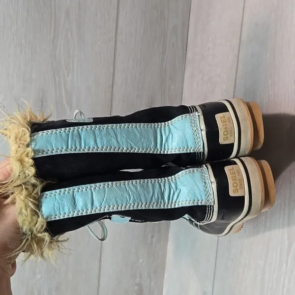 Sorel Kids Youth Tofino Tall Leather Duck Boots shoes sz 2