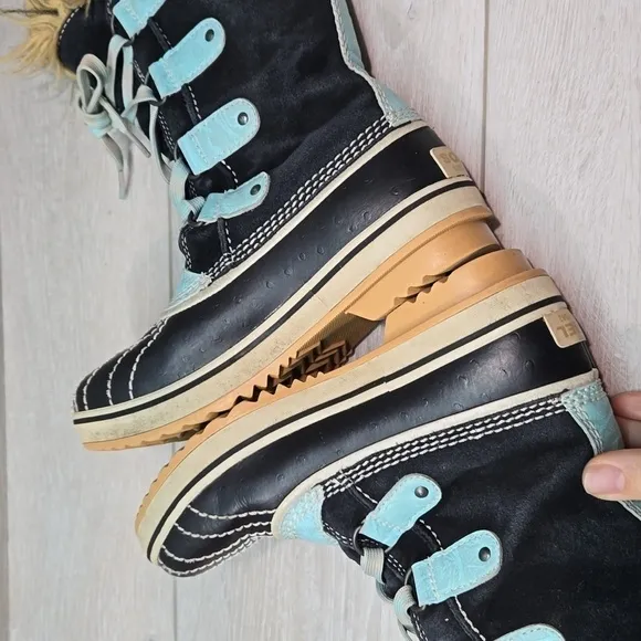 Sorel Kids Youth Tofino Tall Leather Duck Boots shoes sz 2
