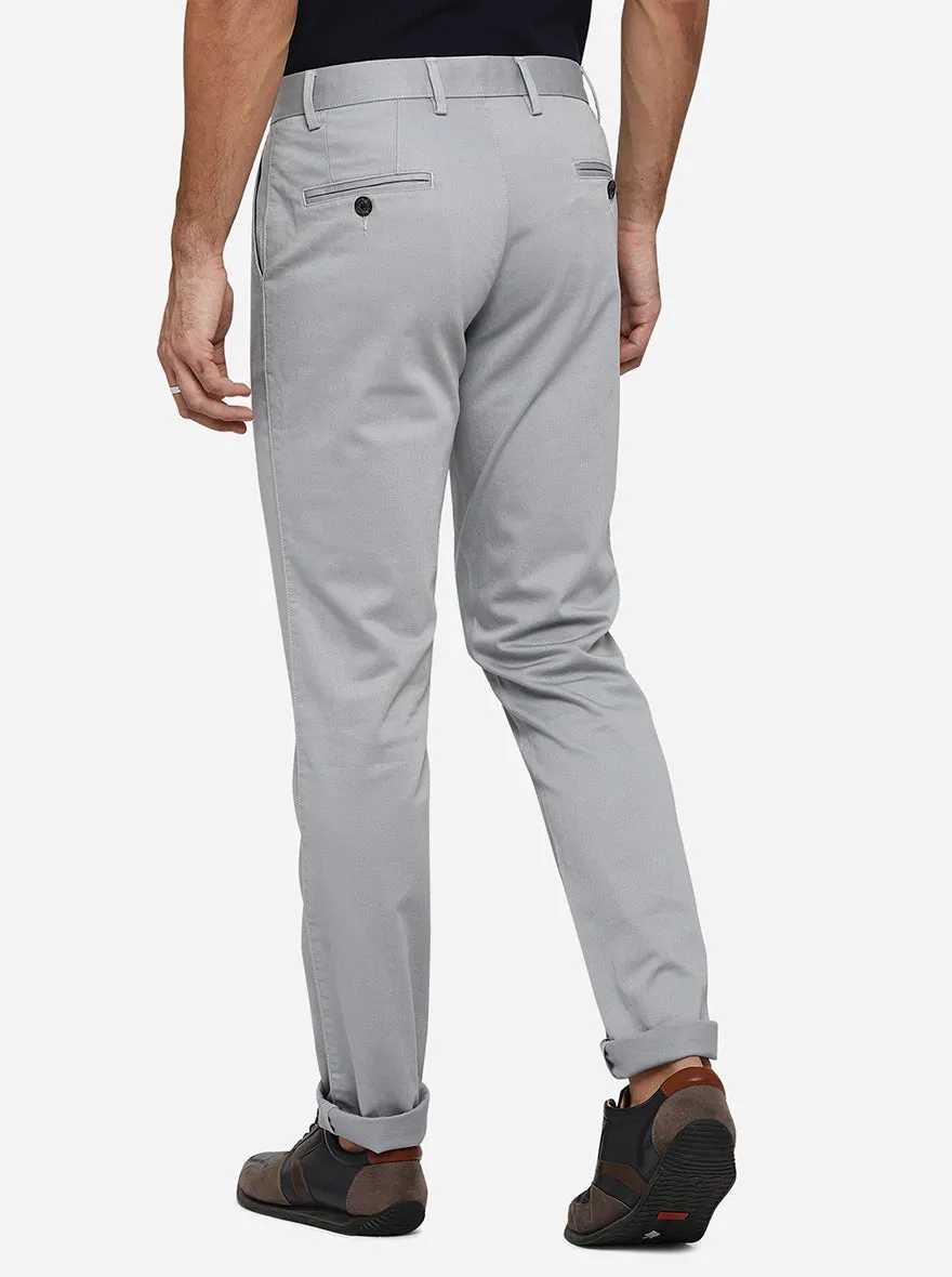 Steal Grey Solid Uno Fit Casual Trouser | JadeBlue